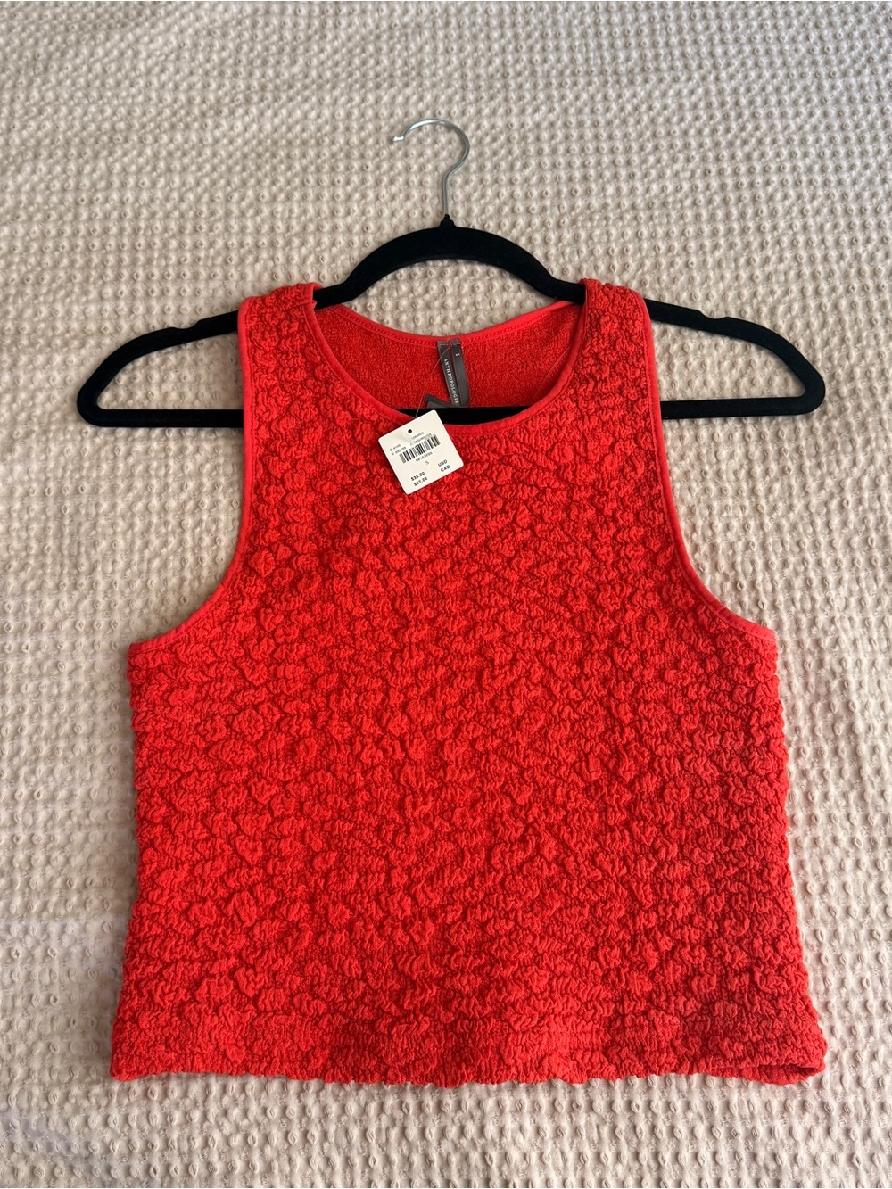 NWT Anthropologie Coral Textured Racerback Tank Top | Size Small